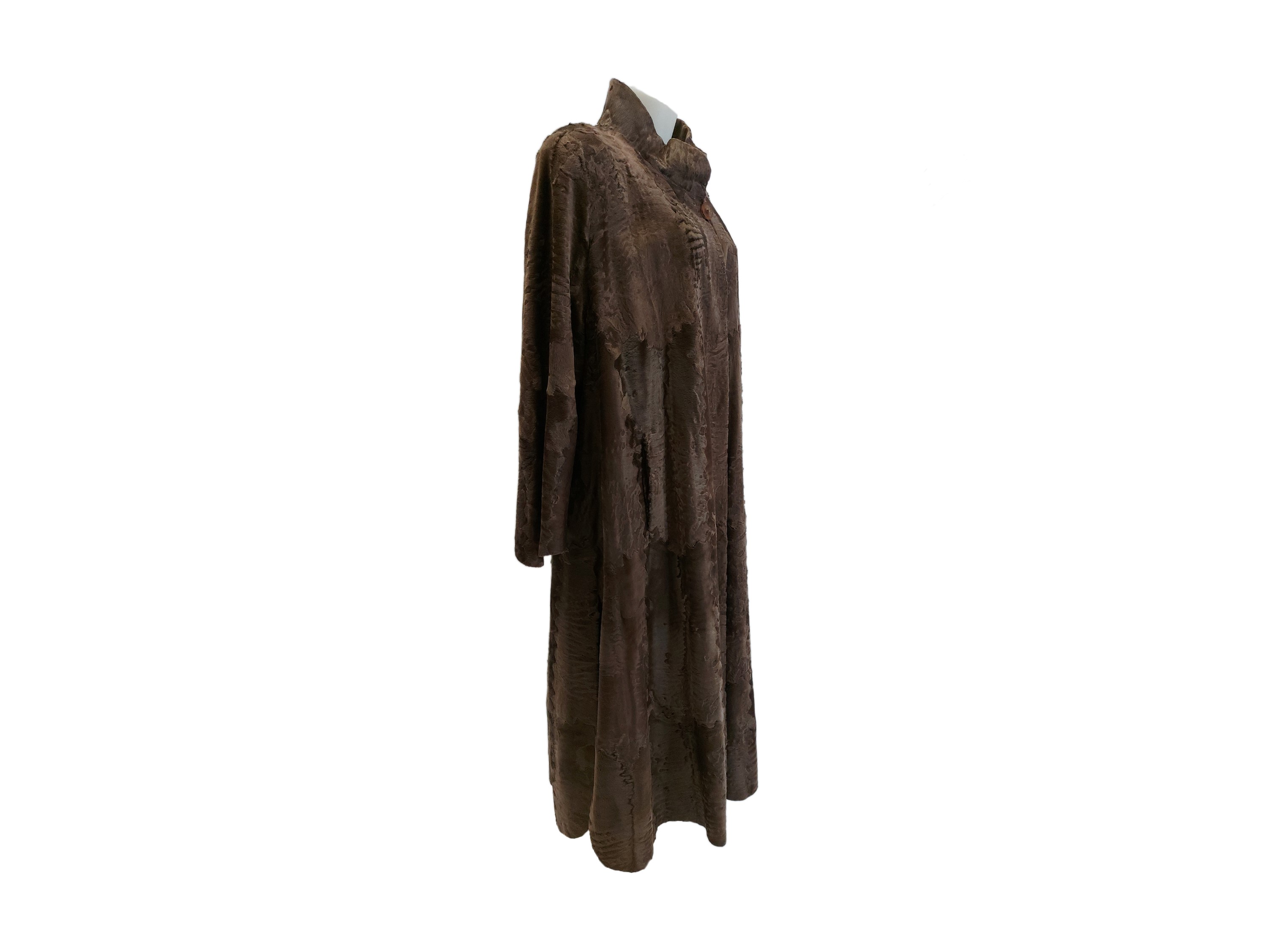 Cappotto Lungo in Pelliccia Breitschwanz Marrone, Slupinski St. Moritz
