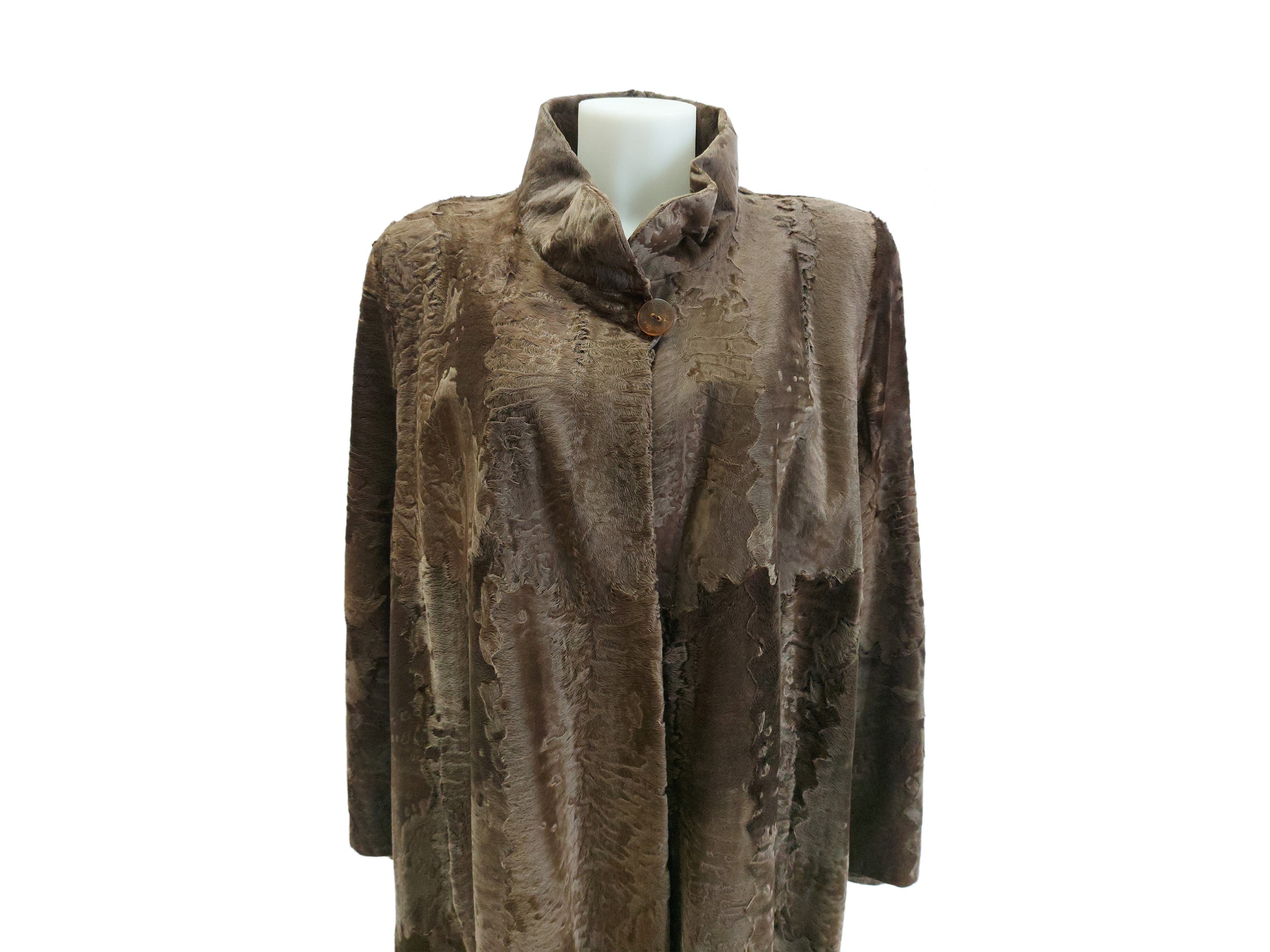 Cappotto Lungo in Pelliccia Breitschwanz Marrone, Slupinski St. Moritz