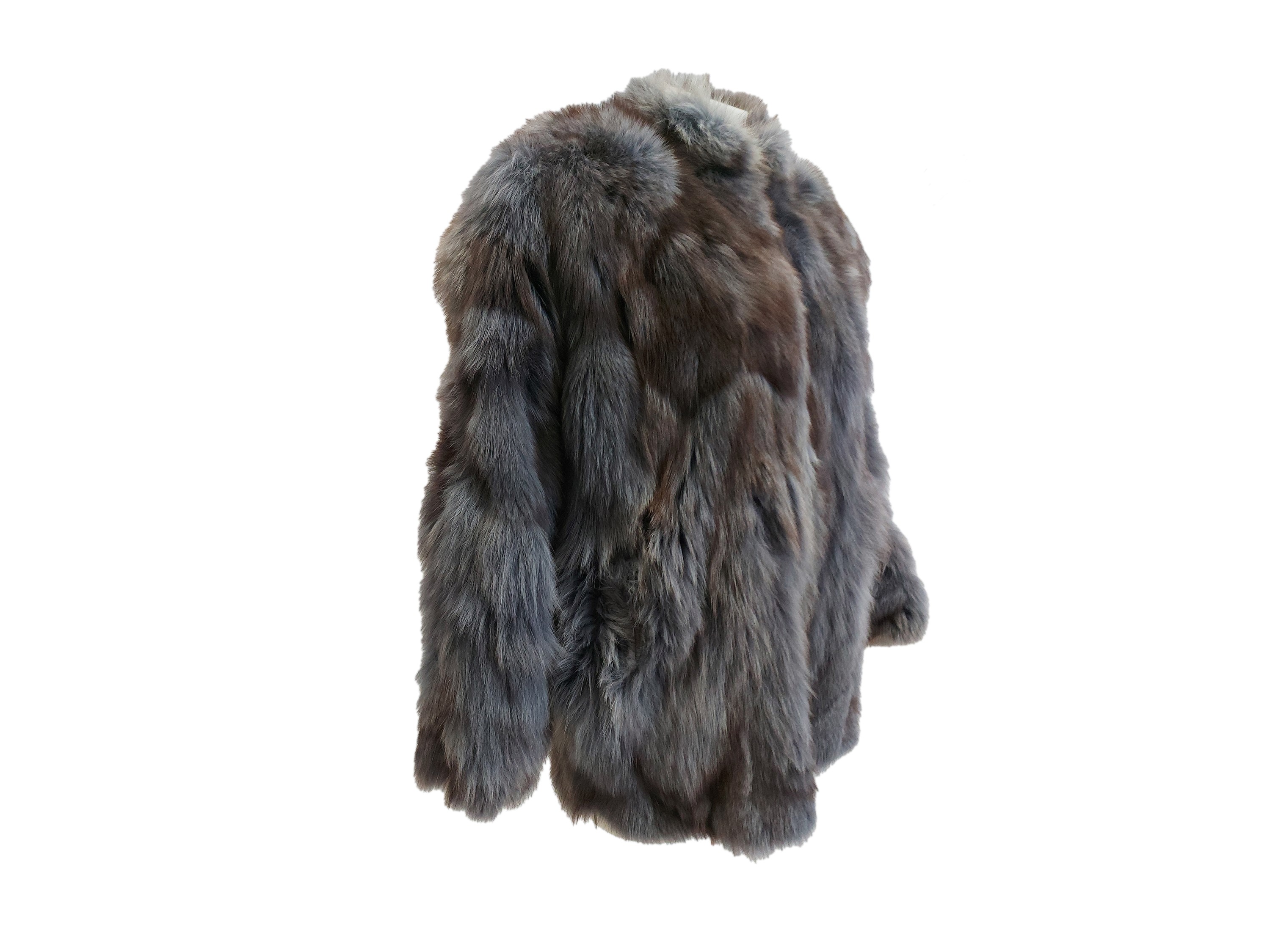 Giacca corta in pelliccia di volpe azzurra