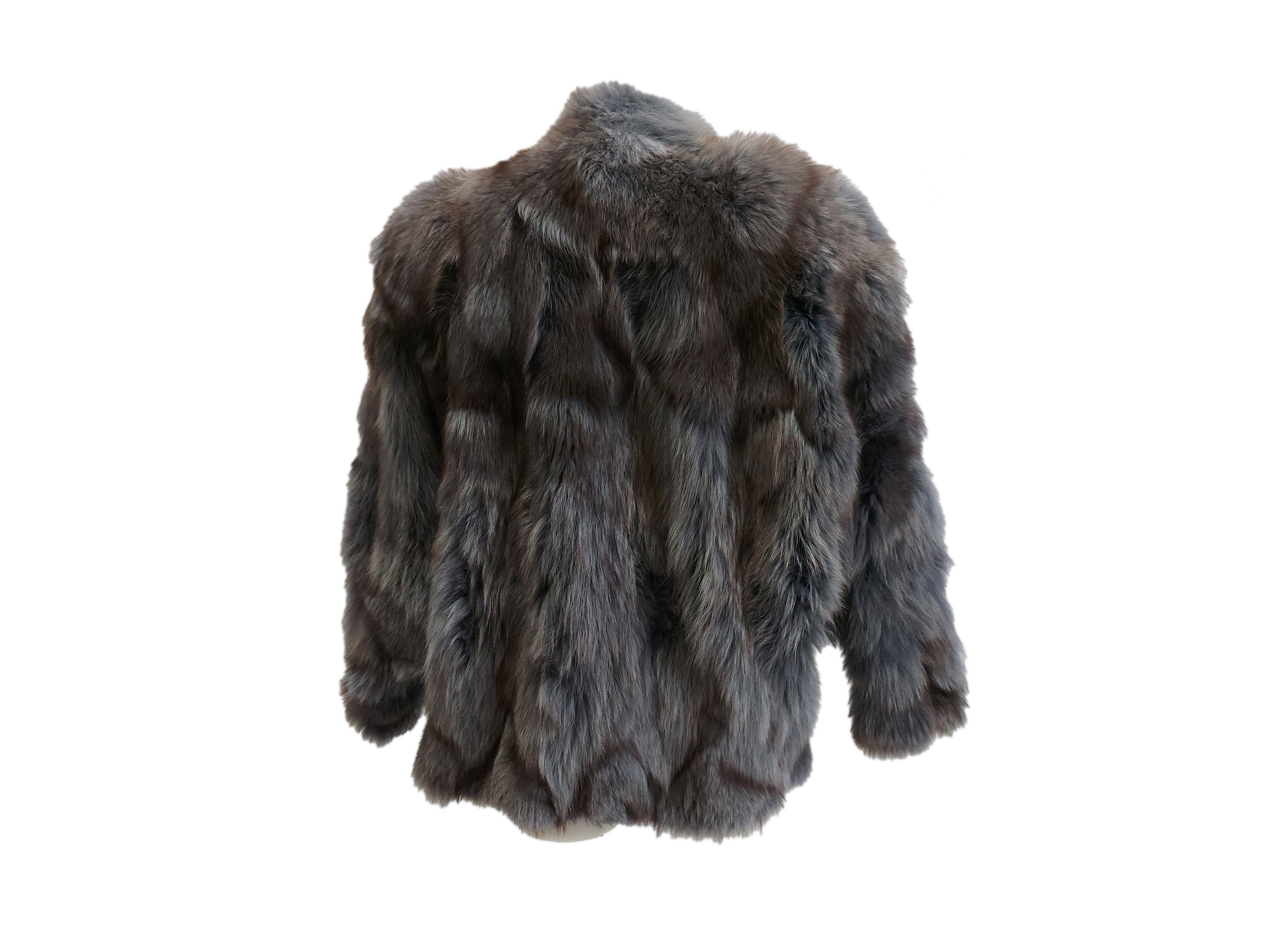 Giacca corta in pelliccia di volpe azzurra