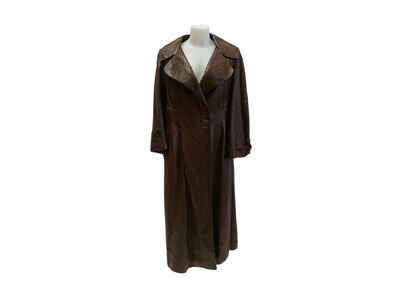 Cappotto Lungo in Pitone Marrone, Jitrois