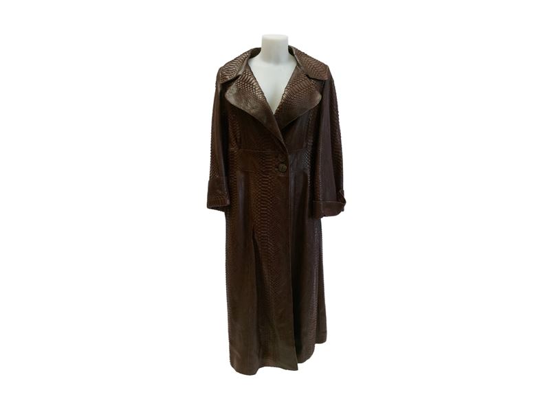 Cappotto Lungo in Pitone Marrone, Jitrois