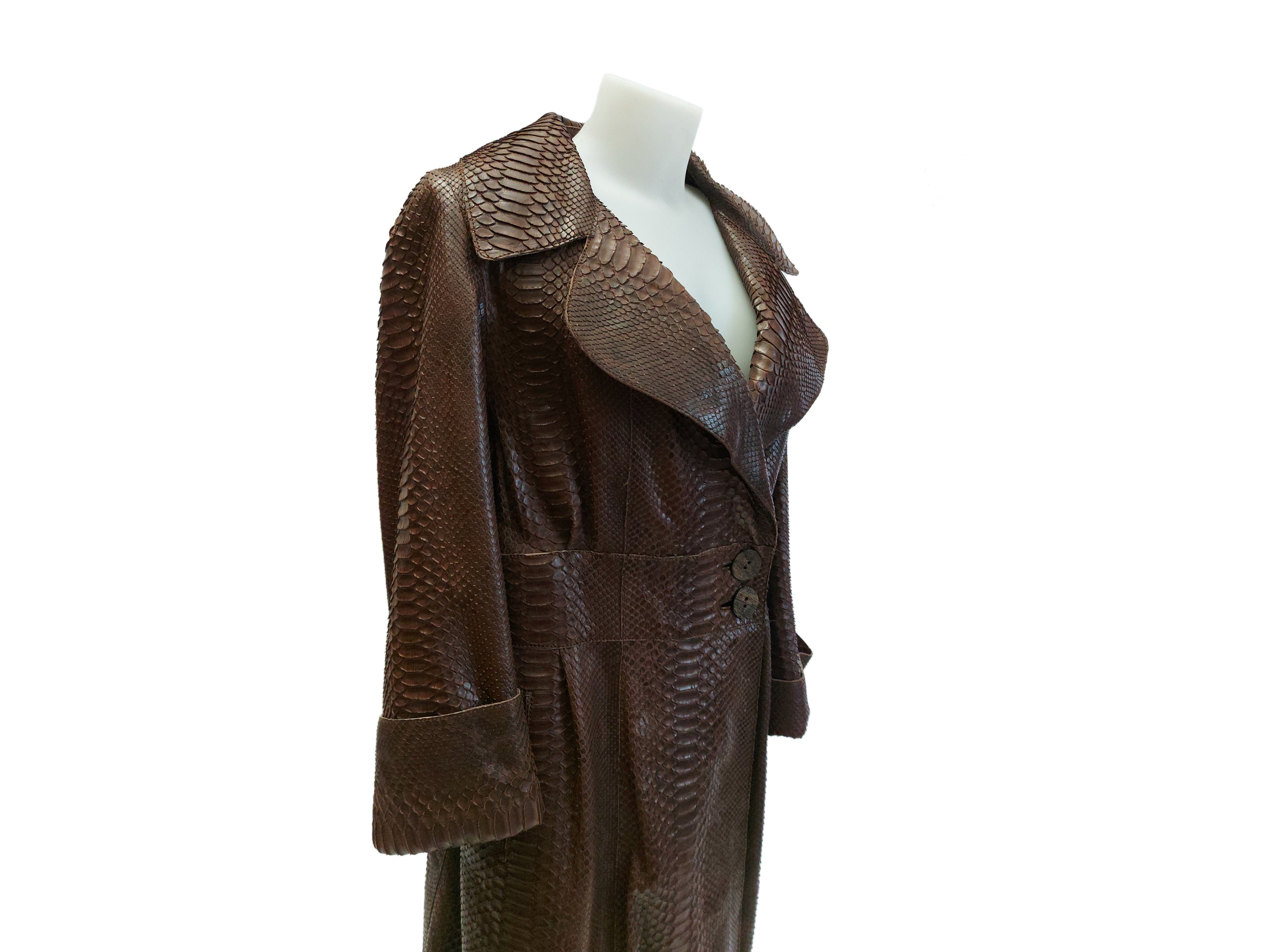 Cappotto Lungo in Pitone Marrone, Jitrois