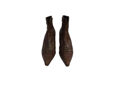Stivaletto in Pitone Marrone