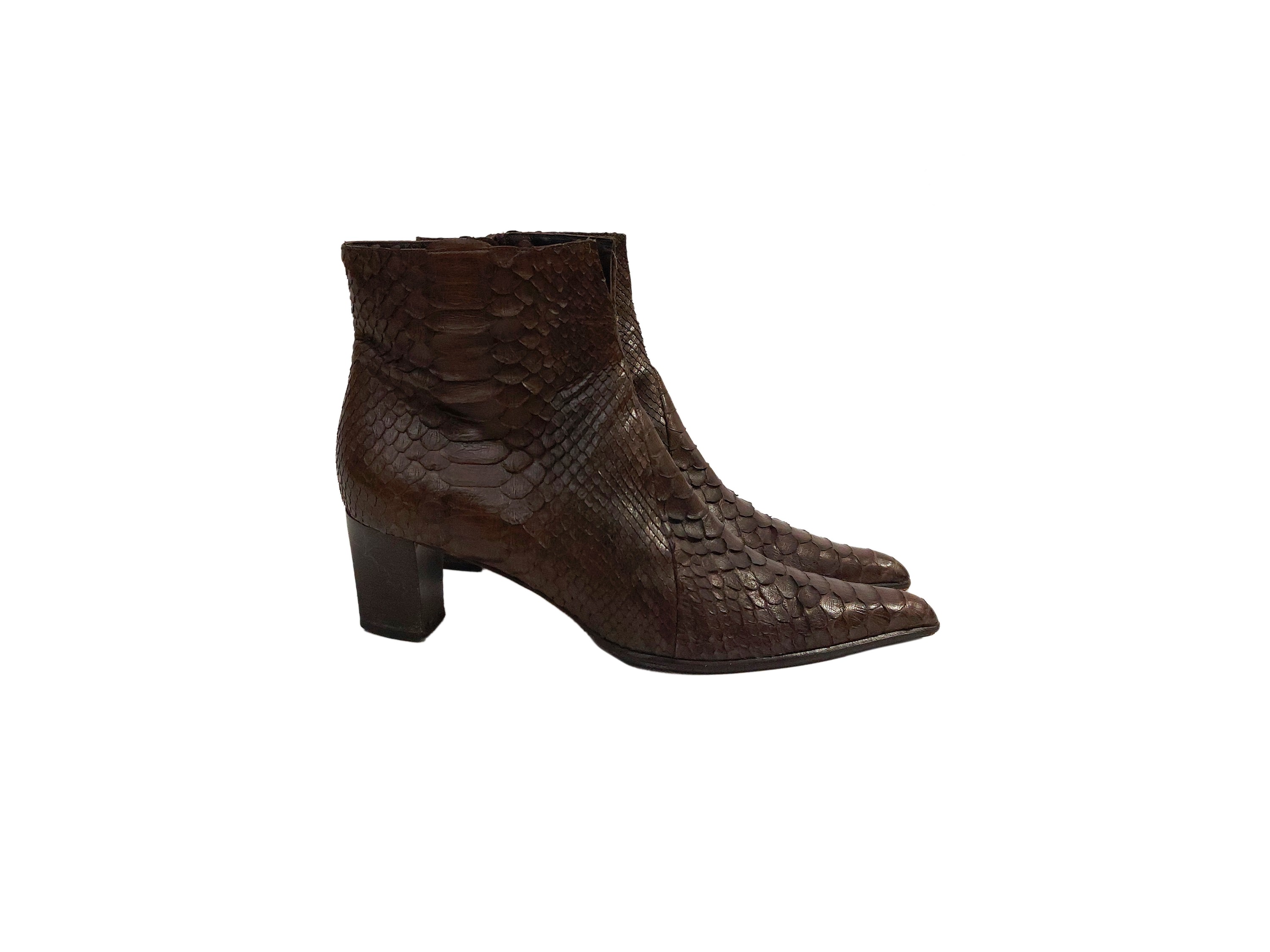 Stivaletto in Pitone Marrone