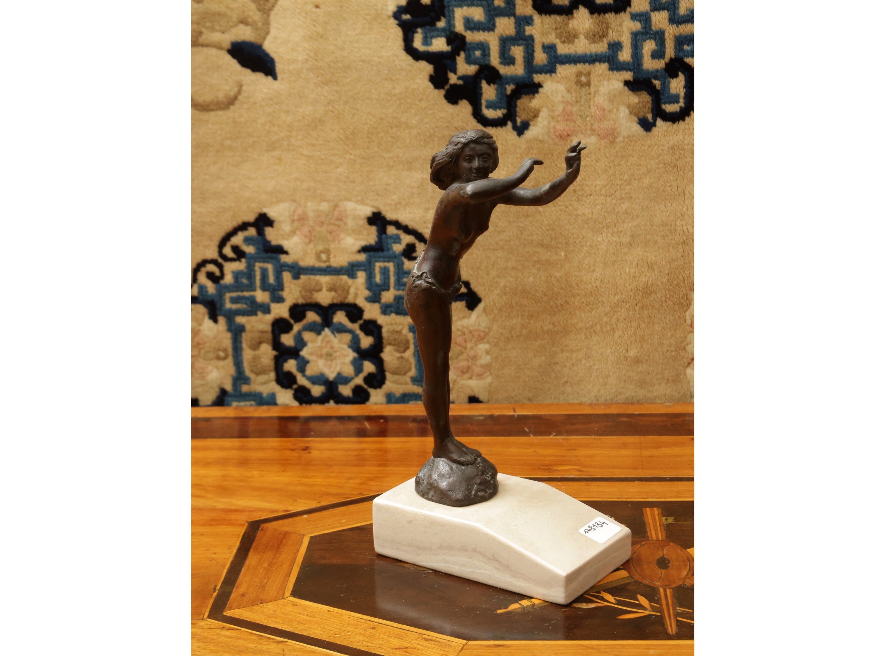 Pasquale Minucci - Nudo femminile, scultura in bronzo su base in marmo