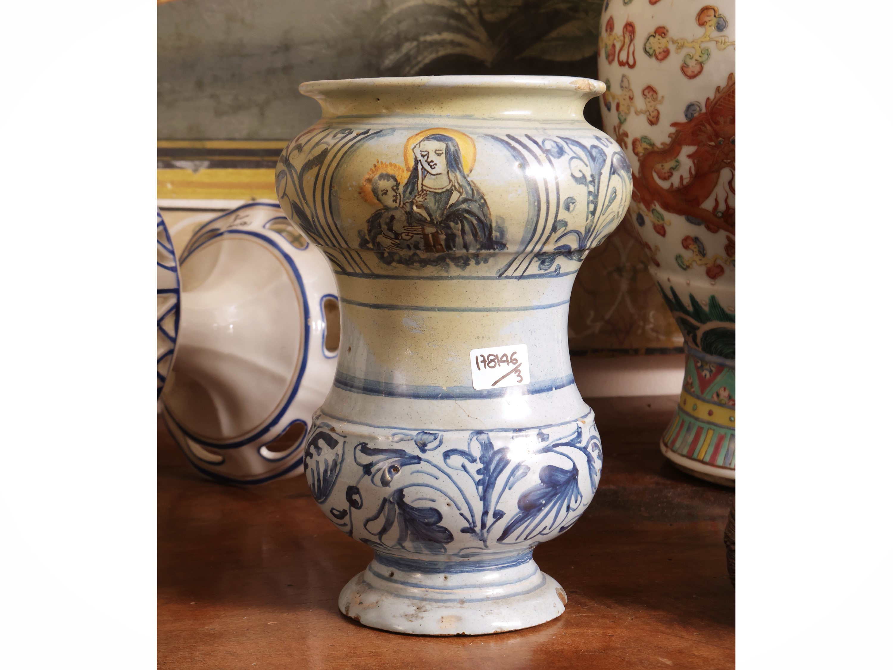 Coppia di Albarelli da Farmacia in Maiolica