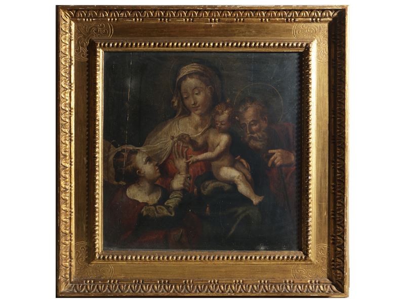 Scuola Veneta del XVII/XVIII Secolo - Matrimonio Mistico di Santa Caterina D'alessandria