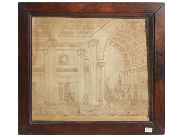 Scuola emiliana del XVIII secolo : Architectural landscape  - Auction Christmas Auction - Maison Bibelot - Casa d'Aste Firenze - Milano