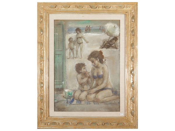 Ermanno Toschi - Maternità in spiaggia