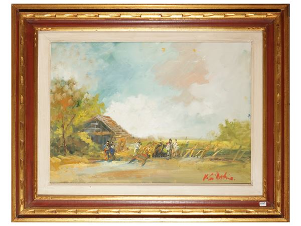 Norberto Martini : Donne al fiume  - Asta Arte Moderna e Contemporanea - Maison Bibelot - Casa d'Aste Firenze - Milano