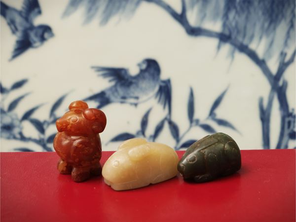 Three small jade intaglios, China