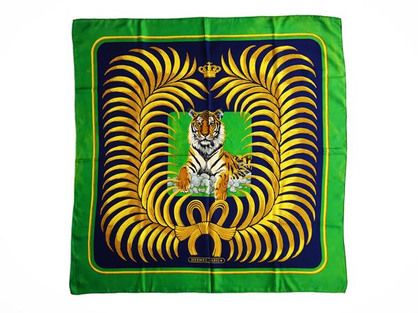 Hermès - "Royal Tiger" silk scarf