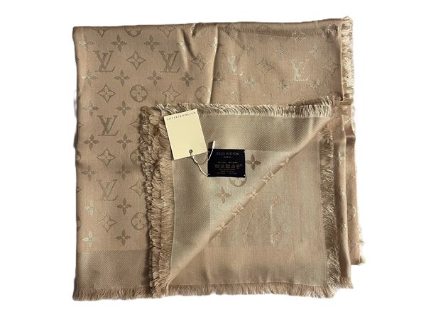 Louis Vuitton - Beige silk and wool shawl  - Auction Vintage Mania - Fall selection - Maison Bibelot - Casa d'Aste Firenze - Milano