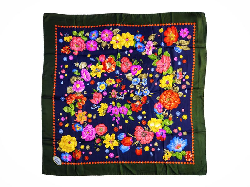 Gucci - Foulard in seta a motivo floreale