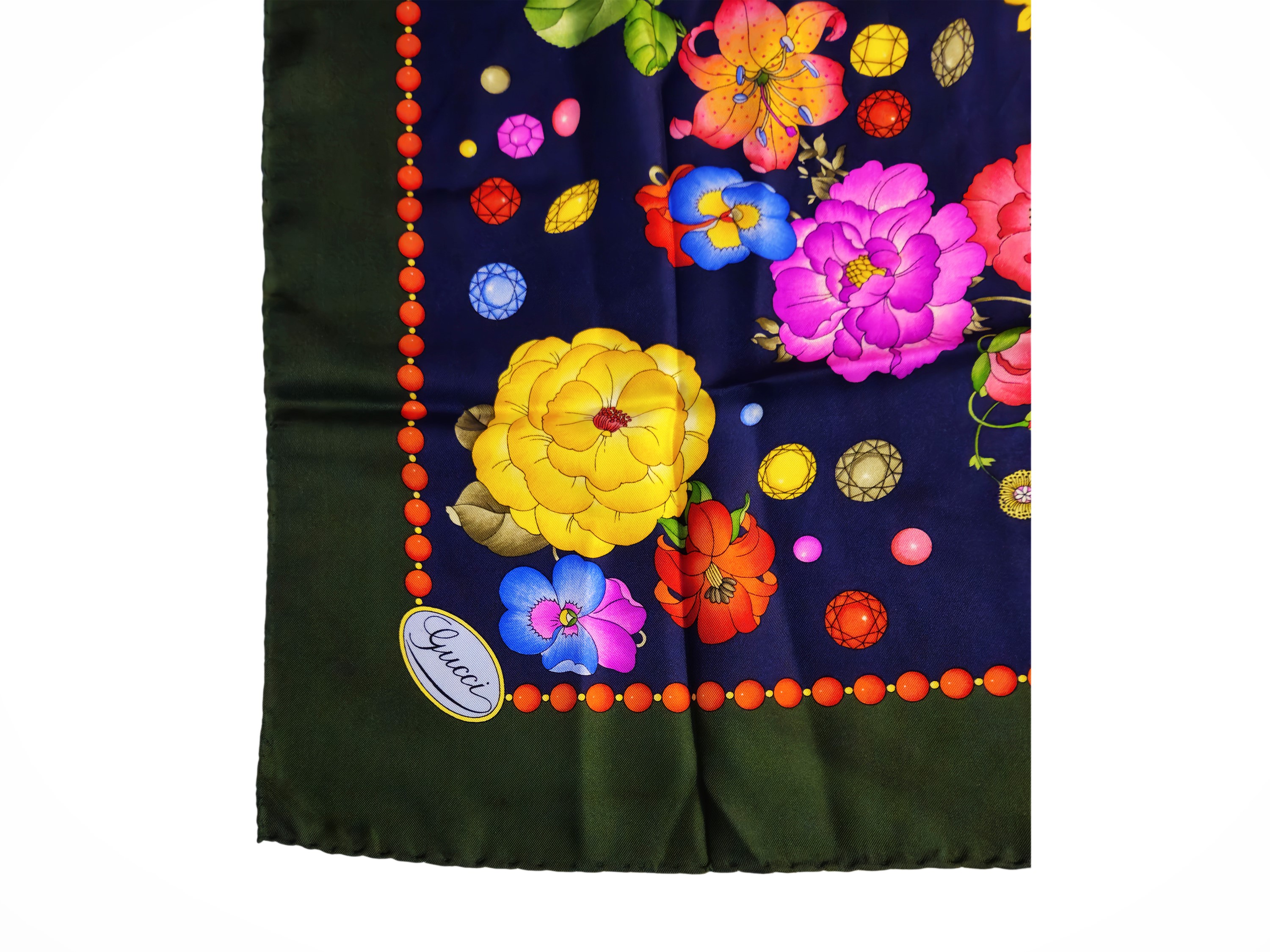 Gucci - Foulard in seta a motivo floreale