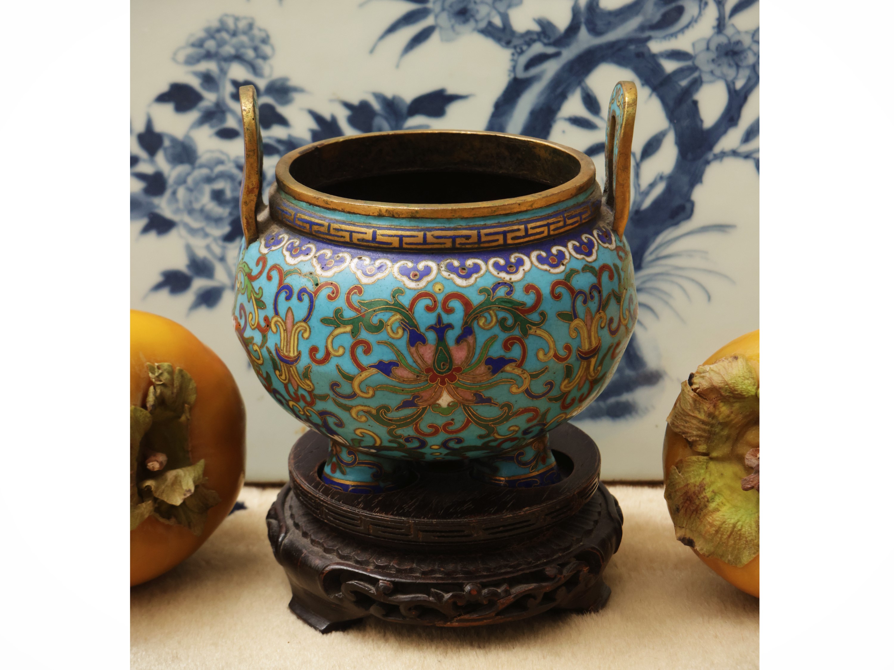 Incensiere di cloisonné, Cina, dinastia Qing, sec. XIX