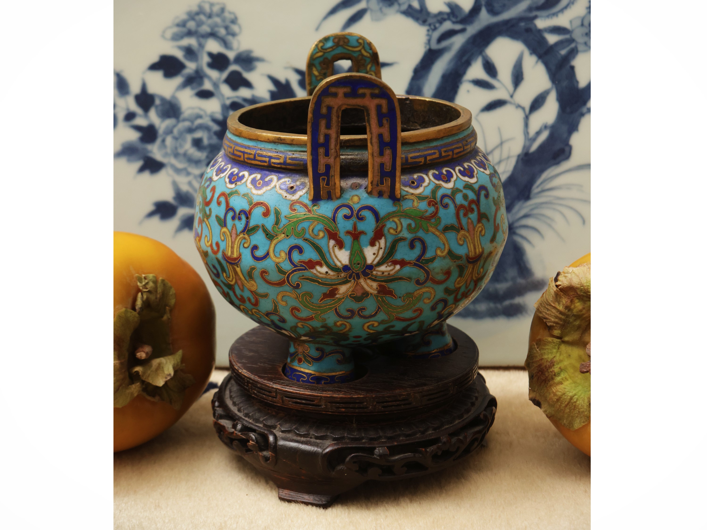 Incensiere di cloisonné, Cina, dinastia Qing, sec. XIX