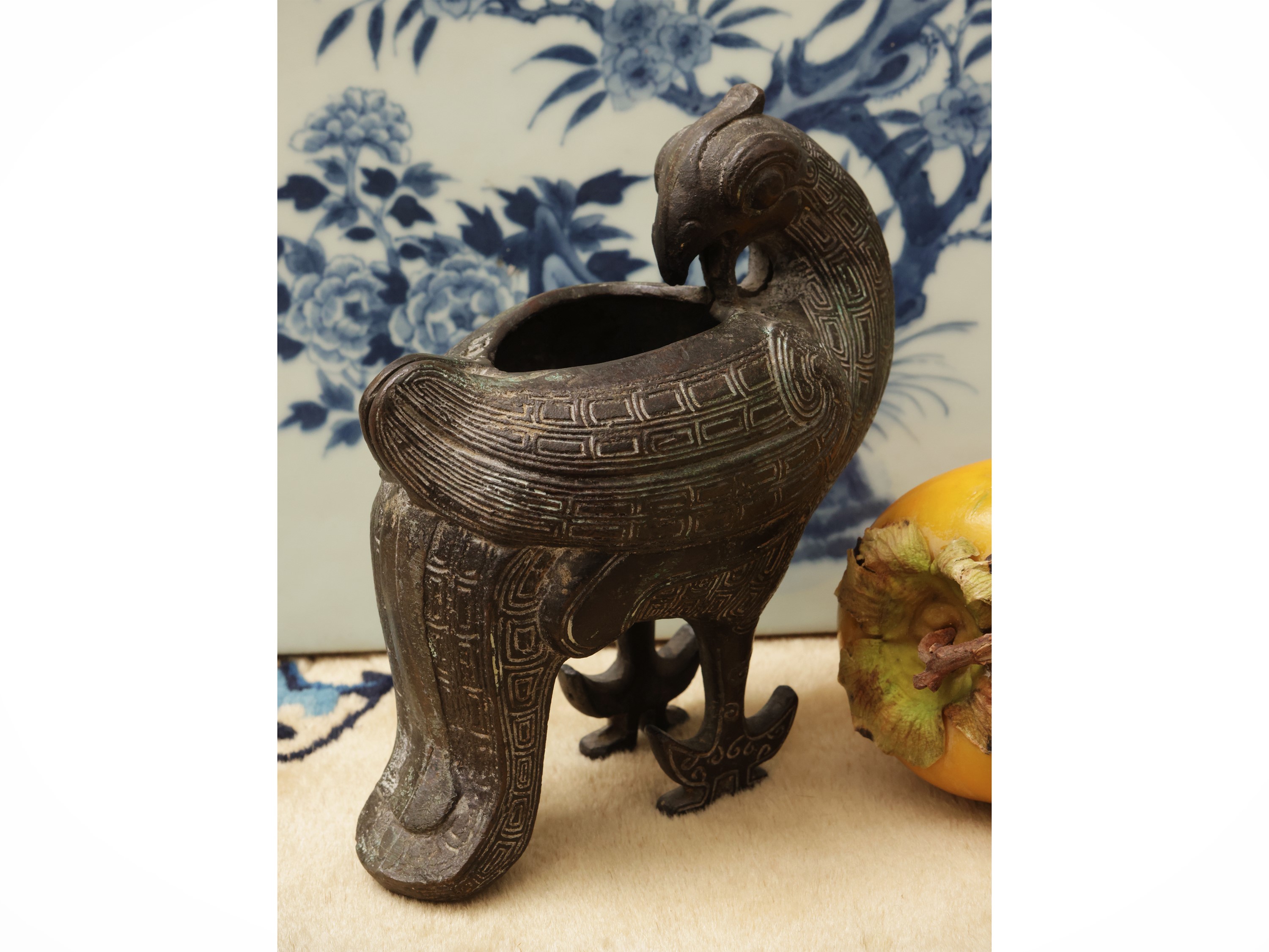 Figurina di fenice in bronzo, Cina, dinastia Qing, sec. XVIII–XIX