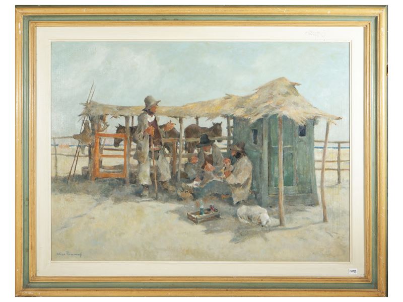 Ghigo Tommasi - Butteri, olio su tavoletta, 1973