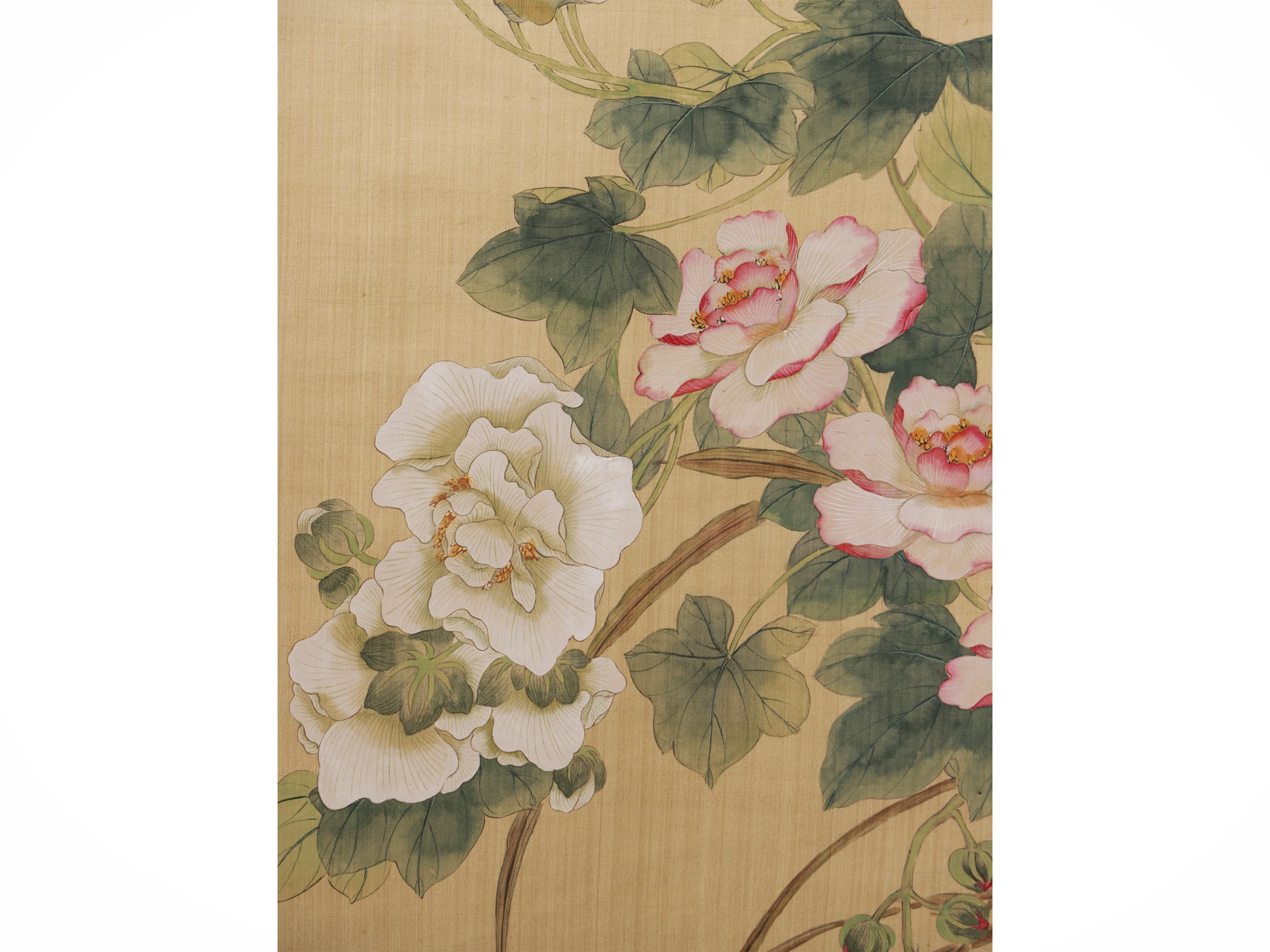 Dipinto su seta, Farfalla e Fiori, Cina, Periodo Repubblica