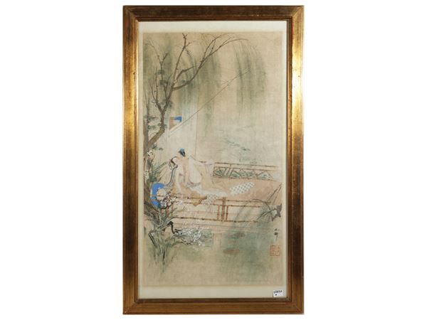 An erotic painting on paper, China, late Qing dynasty  - Auction Oriental Art - Maison Bibelot - Casa d'Aste Firenze - Milano