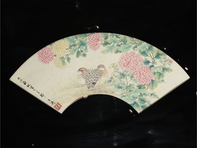 Wang Xuetao, Dipinto a ventaglio su carta, 1979