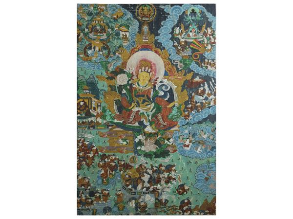 Due thangka dipinti su tessuto, Tibet, sec. XVIII–XIX