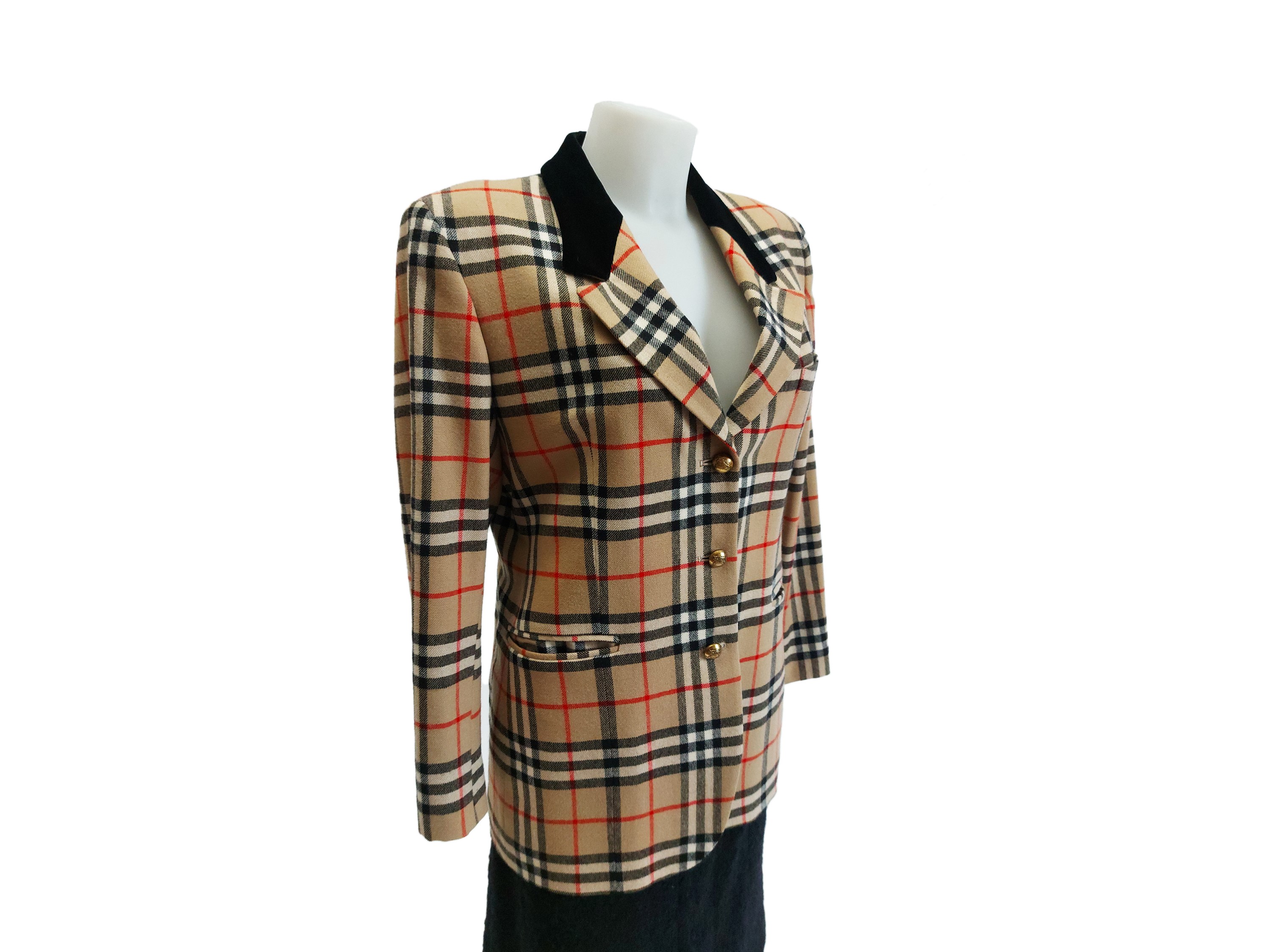 Burberrys - Giacca in lana tartan beige