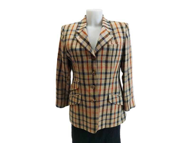 Daks London - Giacca in lana tartan beige