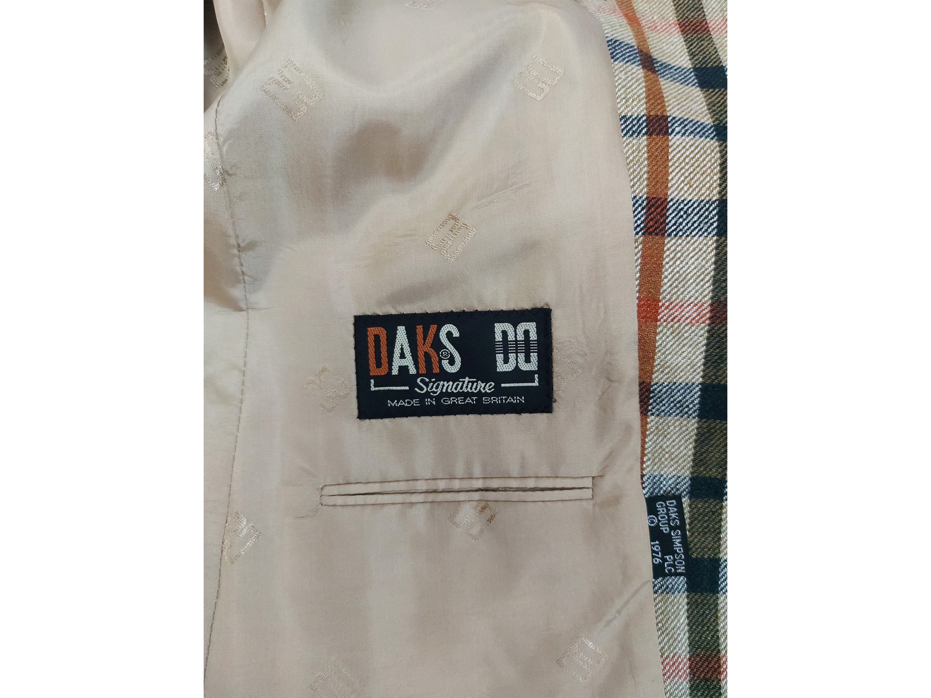 Daks London - Giacca in lana tartan beige