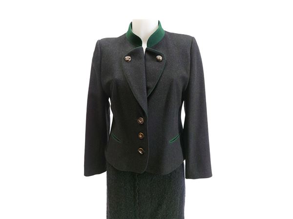 Giacca tirolese in loden grigio scuro