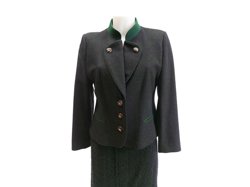 Giacca tirolese in loden grigio scuro