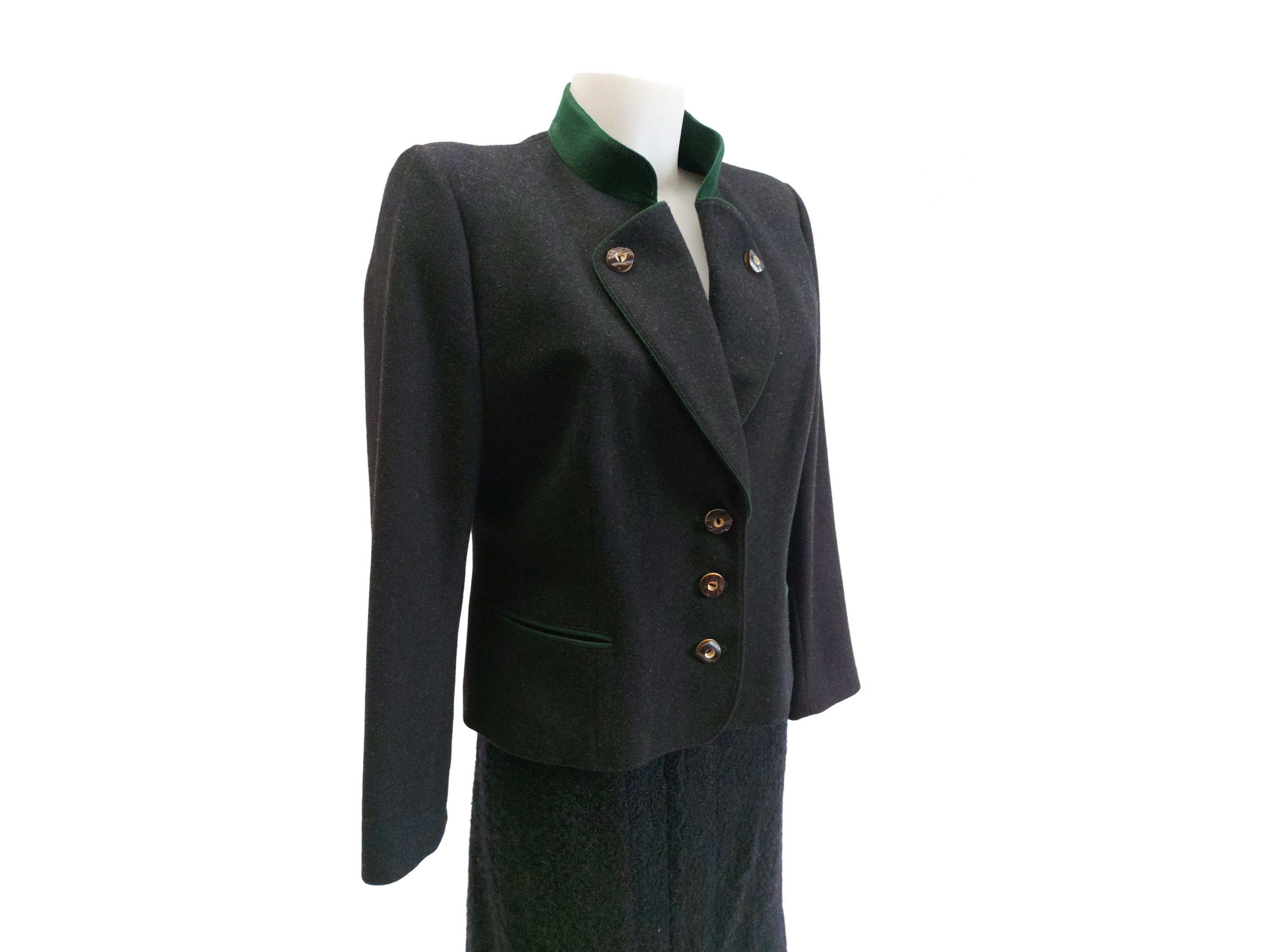 Giacca tirolese in loden grigio scuro