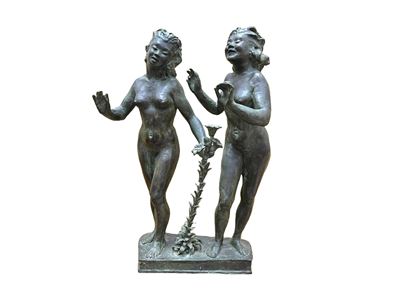 Due nudi femminili, bronzo su base in legno (1931)
