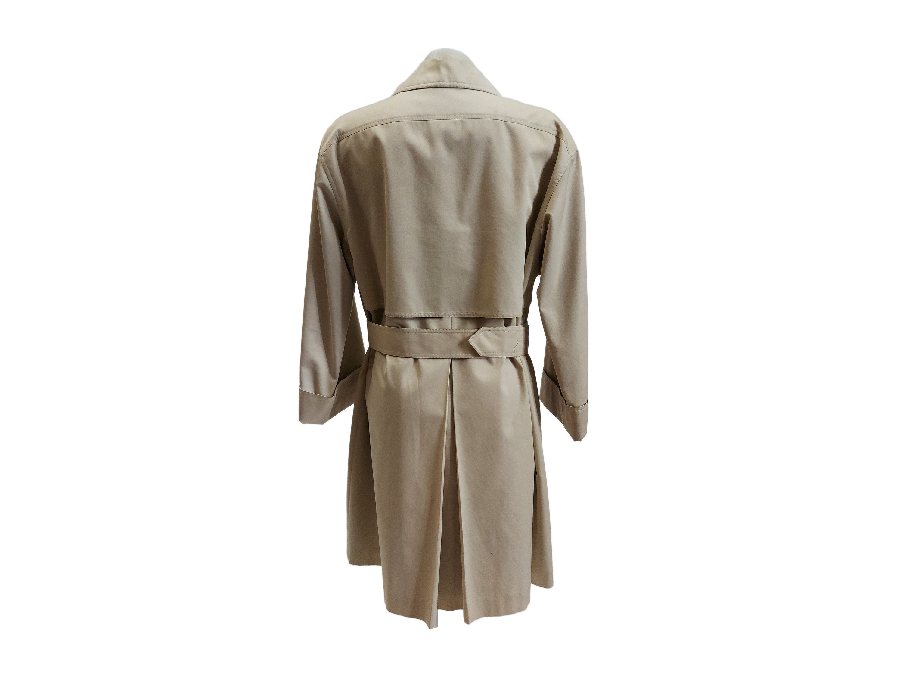 Aquascutum, Impermeabile in cotone beige, modello diritto a doppio petto