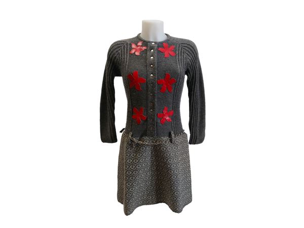 Gray wool dress