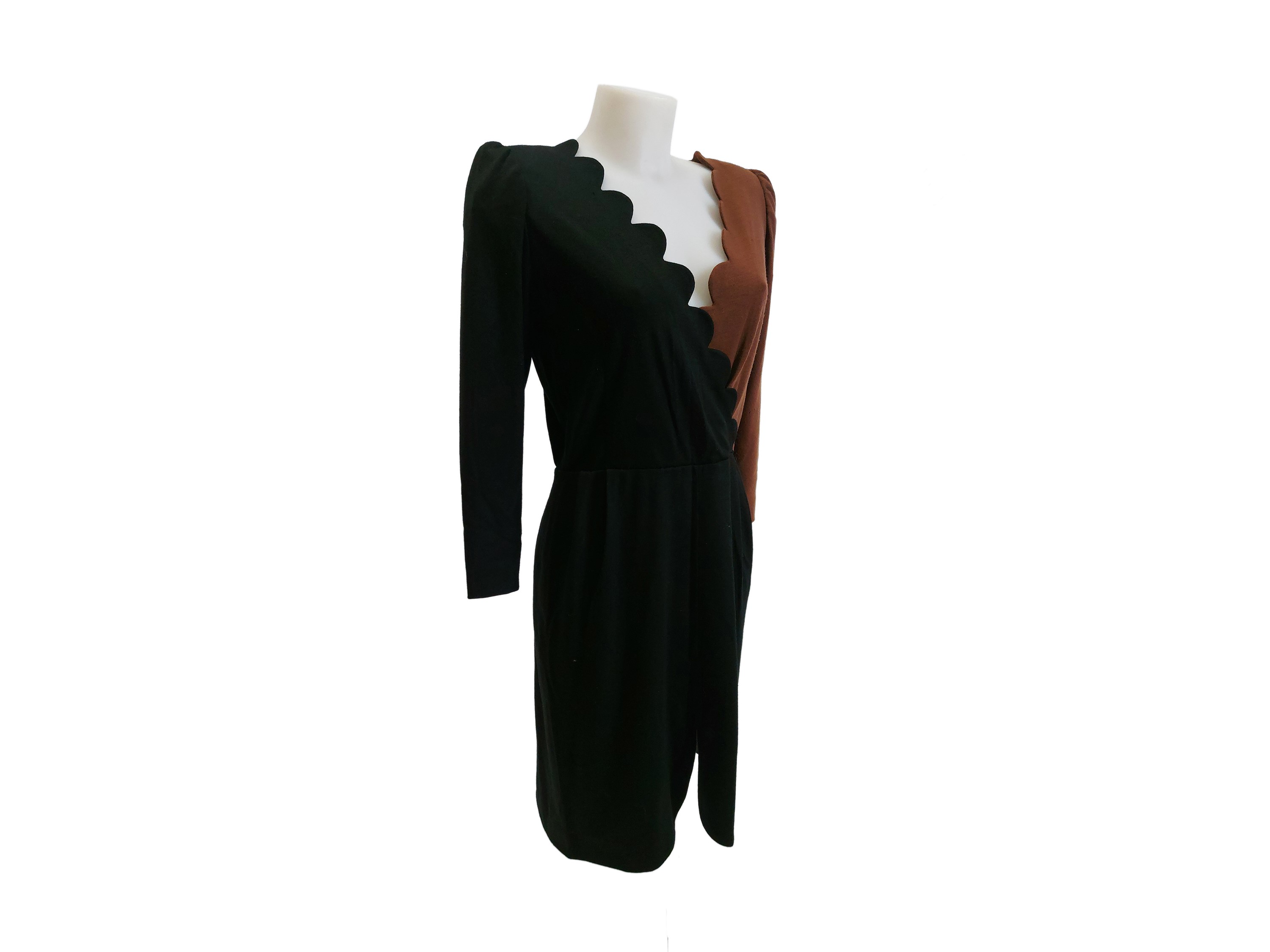 Abito sartoriale in lana nero e marrone