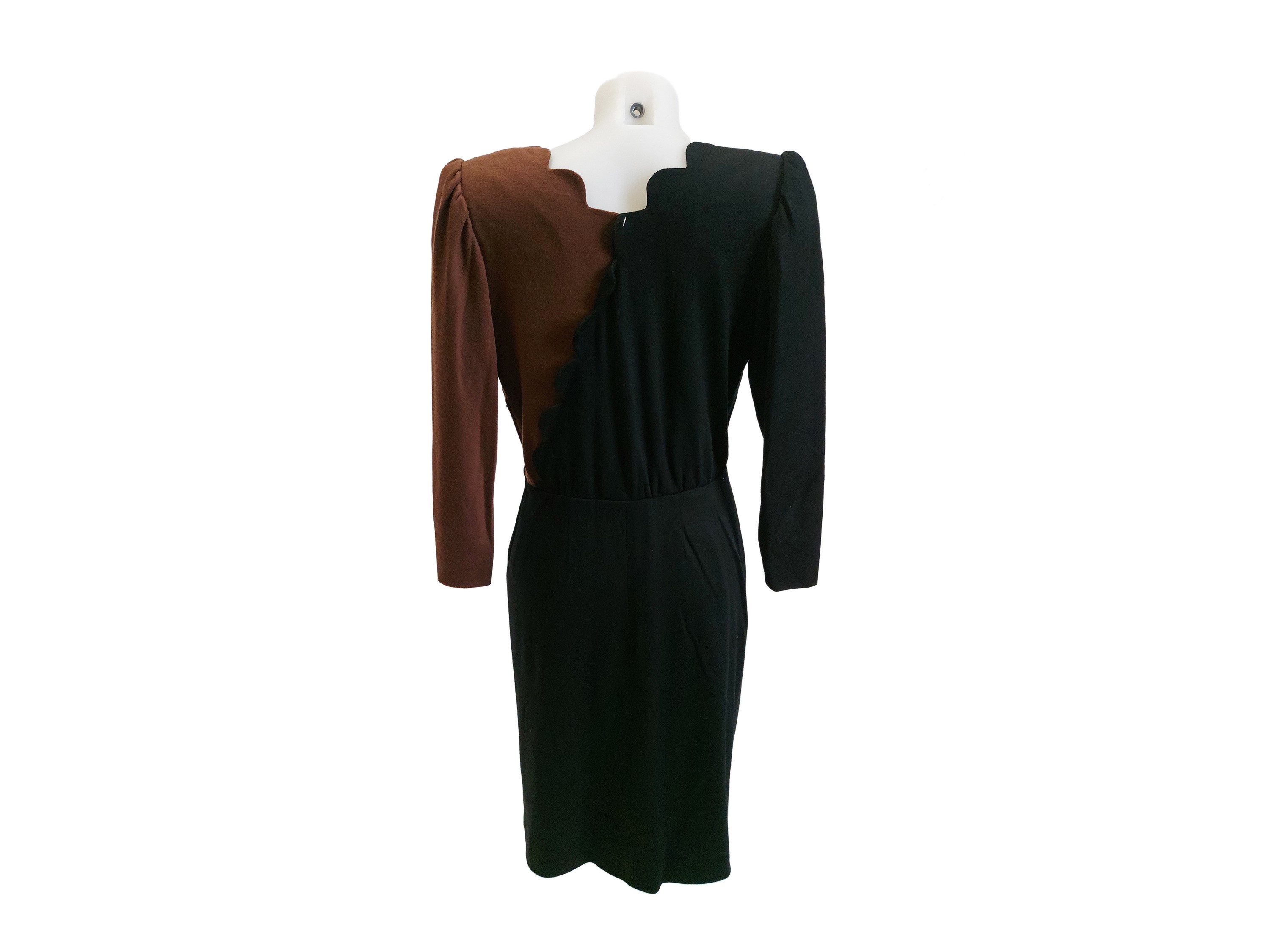 Abito sartoriale in lana nero e marrone