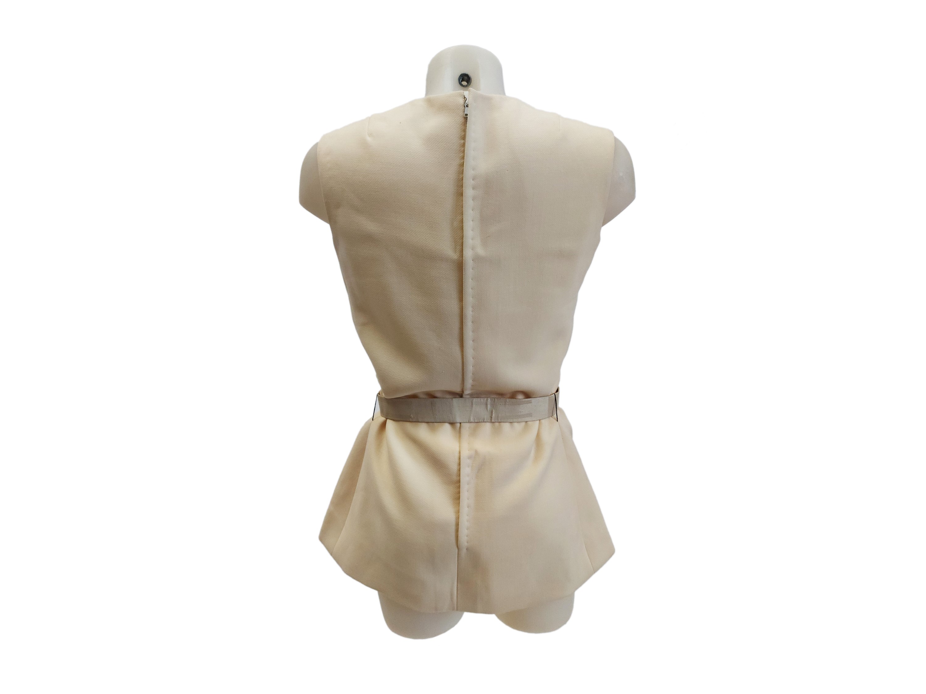 Top peplum in lana color panna