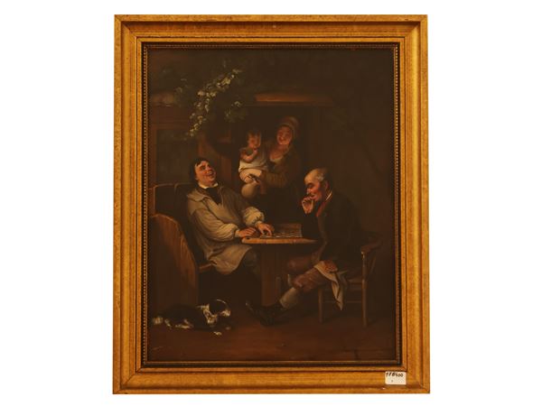 Scuola francese del XIX secolo - Le jeu aux dames, da David Wilkie
