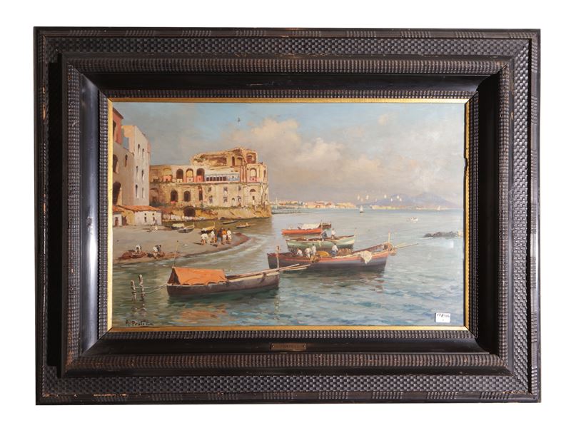 Attilio Pratella - Veduta del Golfo di Napoli con Palazzo Donn'anna