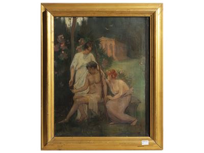 Scena classica, olio su tela