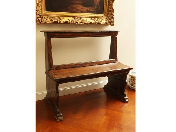 Rustic bench in soft wood