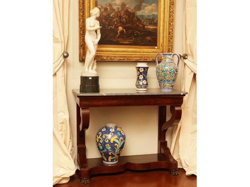 Console in piuma di mogano