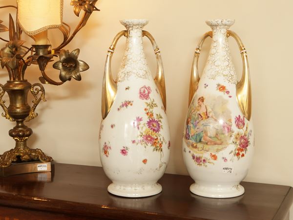 Pair of Art Deco porcelain vases
