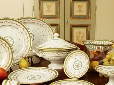 Servizio di Piatti in Porcellana, Vieux Paris Vert, Haviland Limoges