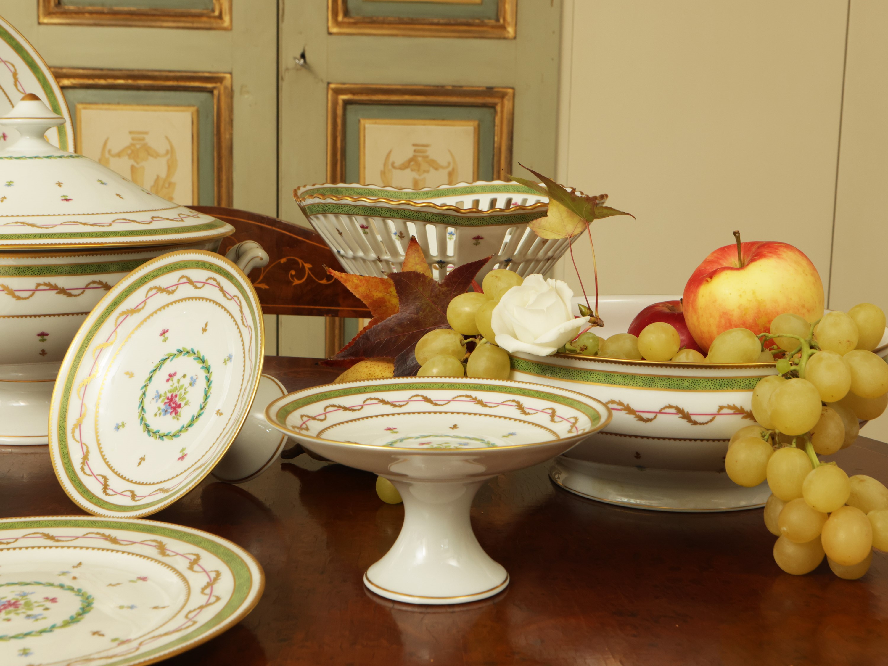 Servizio di Piatti in Porcellana, Vieux Paris Vert, Haviland Limoges