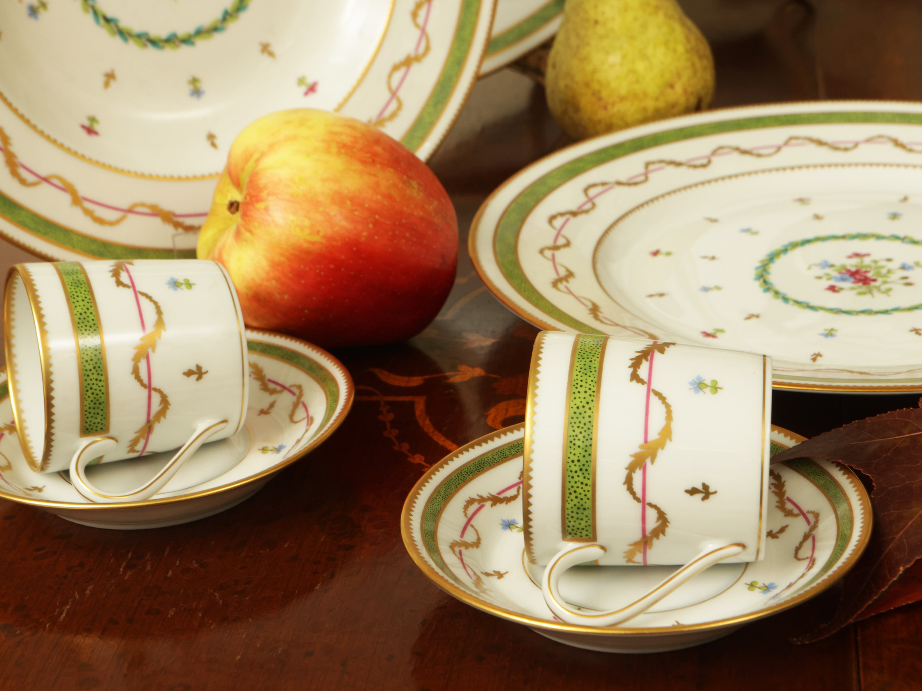Servizio di Piatti in Porcellana, Vieux Paris Vert, Haviland Limoges