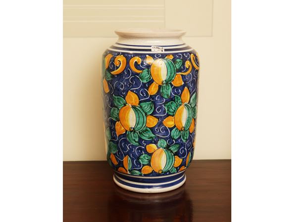 Glazed terracotta flowerpot